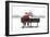 Snow Father Christmas Sitting on Park Bench-null-Framed Photographic Print