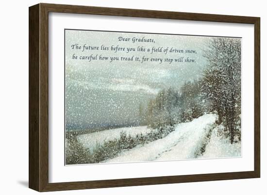 Snow Field, Graduation Advice-null-Framed Art Print