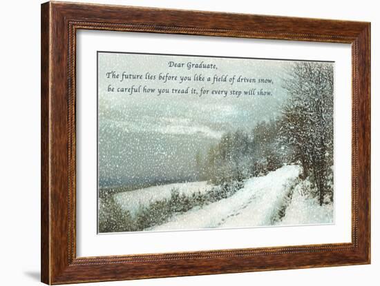 Snow Field, Graduation Advice-null-Framed Art Print