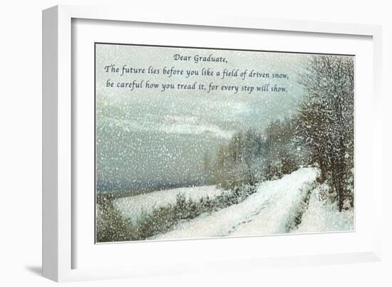 Snow Field, Graduation Advice-null-Framed Art Print