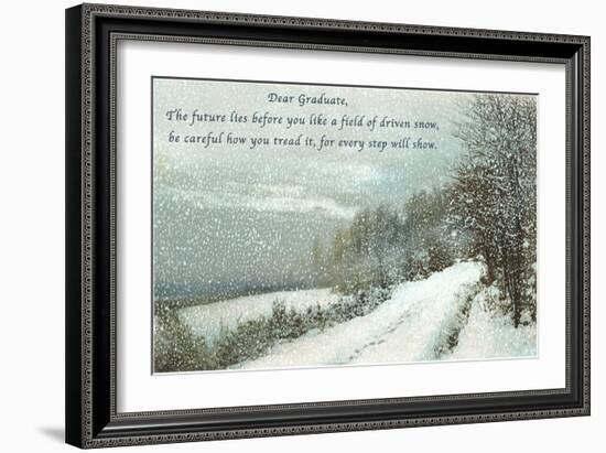 Snow Field, Graduation Advice-null-Framed Art Print