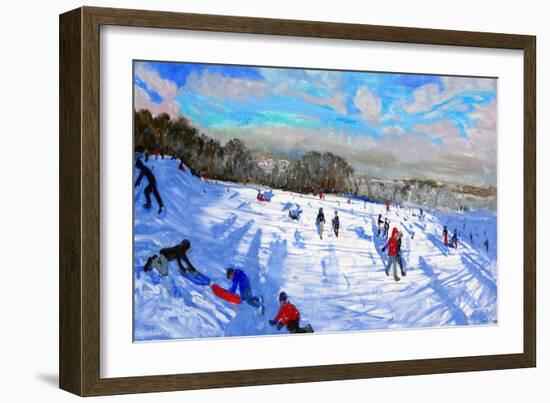 Snow Flurries, Allestree Park, Derby-Andrew Macara-Framed Premium Giclee Print