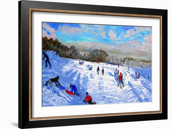 Snow Flurries, Allestree Park, Derby-Andrew Macara-Framed Premium Giclee Print