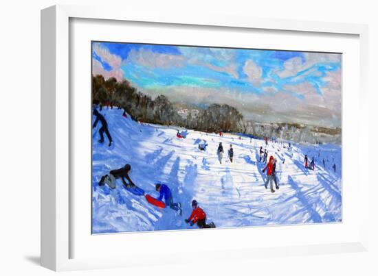 Snow Flurries, Allestree Park, Derby-Andrew Macara-Framed Giclee Print