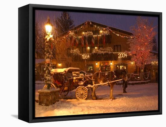 Snow from a Winter Storm Begins to Accumulate in Vail, Colo.-null-Framed Premier Image Canvas