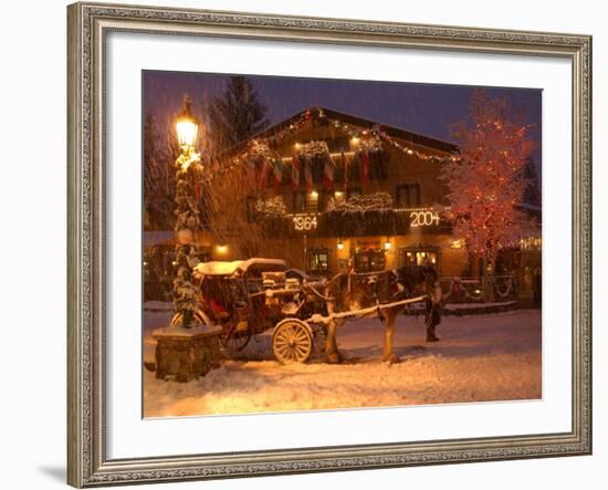 Snow from a Winter Storm Begins to Accumulate in Vail, Colo.-null-Framed Photographic Print