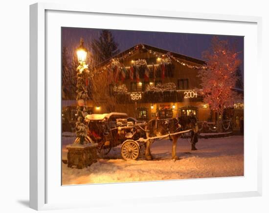 Snow from a Winter Storm Begins to Accumulate in Vail, Colo.-null-Framed Photographic Print