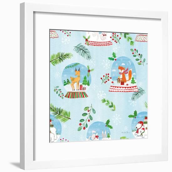 Snow Globe Animals Pattern VI-Farida Zaman-Framed Art Print