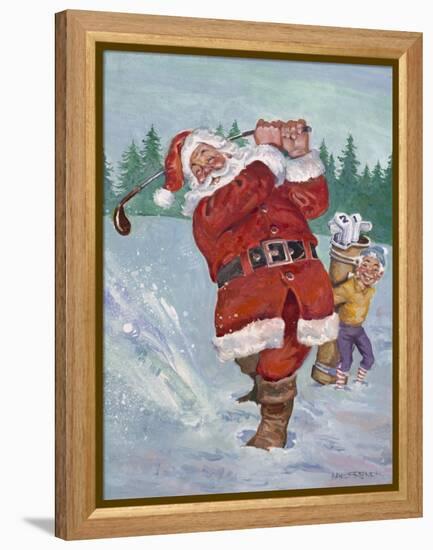 Snow Golfing Santa-Hal Frenck-Framed Premier Image Canvas