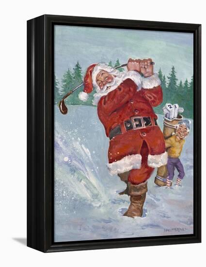 Snow Golfing Santa-Hal Frenck-Framed Premier Image Canvas