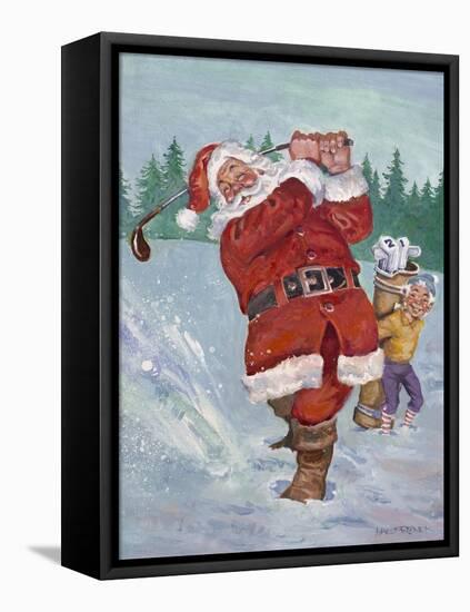 Snow Golfing Santa-Hal Frenck-Framed Premier Image Canvas