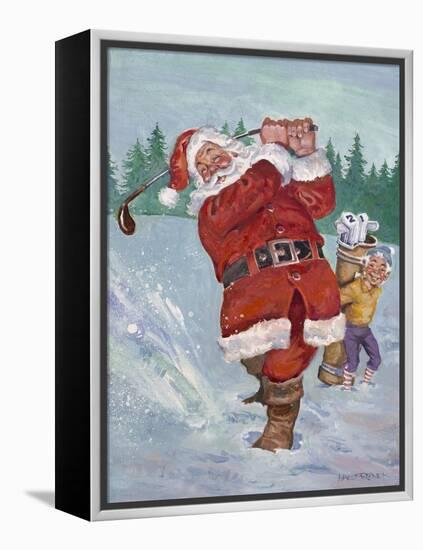 Snow Golfing Santa-Hal Frenck-Framed Premier Image Canvas