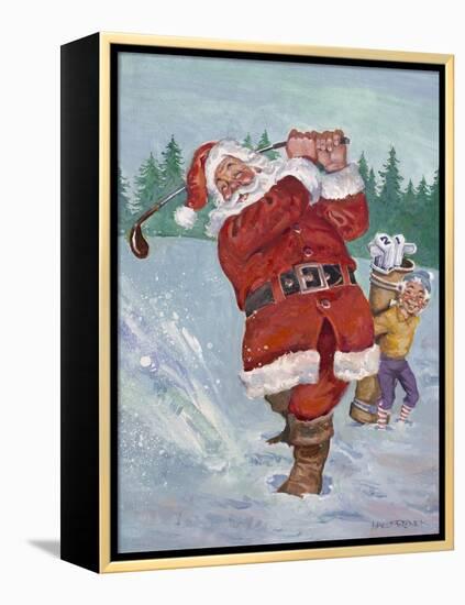 Snow Golfing Santa-Hal Frenck-Framed Premier Image Canvas