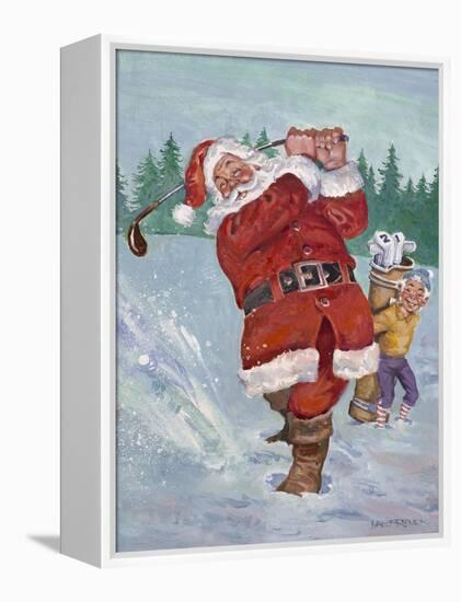 Snow Golfing Santa-Hal Frenck-Framed Premier Image Canvas