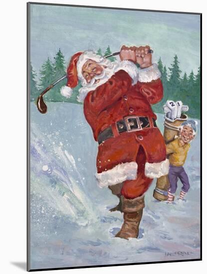 Snow Golfing Santa-Hal Frenck-Mounted Giclee Print