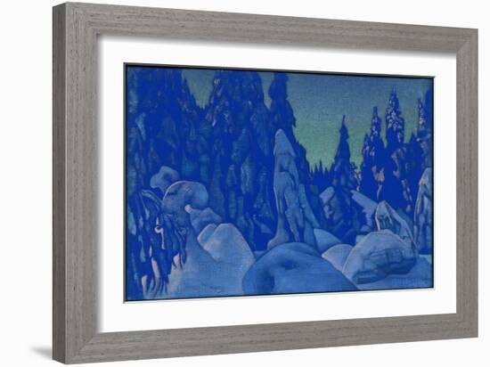 Snow Guardians, 1922 (Tempera on Canvas)-Nicholas Roerich-Framed Giclee Print