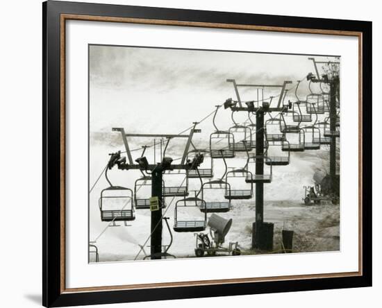 Snow Guns Blast onto Lower Coniter Trail at Wachusett Mountain in Princeton, Mass-Charles Krupa-Framed Photographic Print