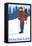 Snow Hiker, Estes Park, Colorado-Lantern Press-Framed Stretched Canvas