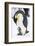 Snow Hill Island, Antarctica. Emperor penguin parent with tiny chick on feet begging.-Dee Ann Pederson-Framed Photographic Print