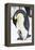 Snow Hill Island, Antarctica. Emperor penguin parent with tiny chick on feet begging.-Dee Ann Pederson-Framed Premier Image Canvas