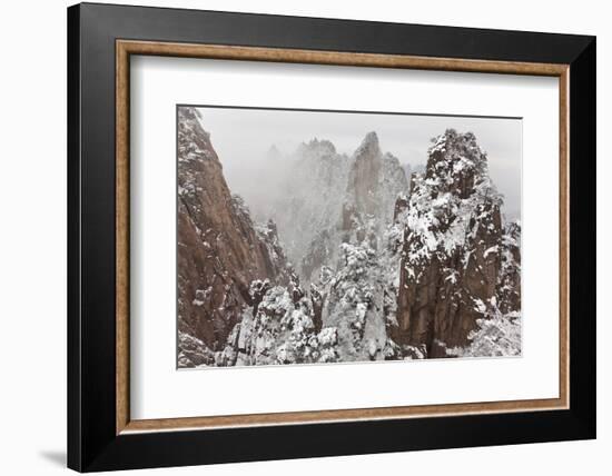 Snow, Huangshan or Yellow Mountains, Anhui Province, China-Peter Adams-Framed Photographic Print