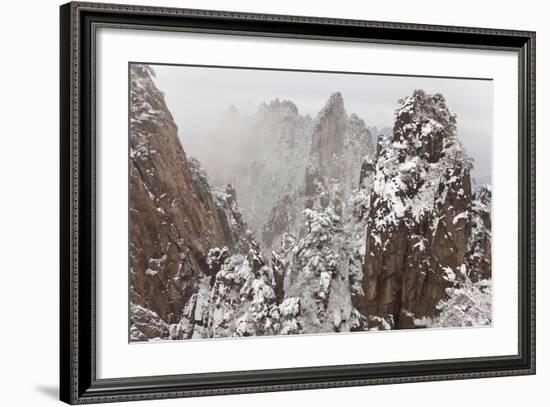 Snow, Huangshan or Yellow Mountains, Anhui Province, China-Peter Adams-Framed Photographic Print