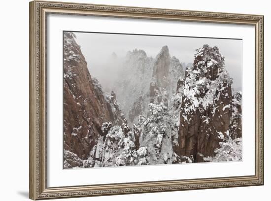 Snow, Huangshan or Yellow Mountains, Anhui Province, China-Peter Adams-Framed Photographic Print