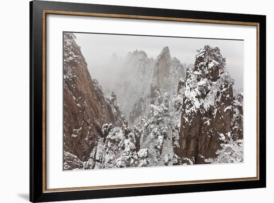Snow, Huangshan or Yellow Mountains, Anhui Province, China-Peter Adams-Framed Photographic Print