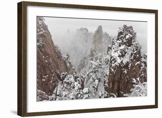 Snow, Huangshan or Yellow Mountains, Anhui Province, China-Peter Adams-Framed Photographic Print