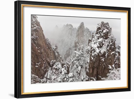 Snow, Huangshan or Yellow Mountains, Anhui Province, China-Peter Adams-Framed Photographic Print