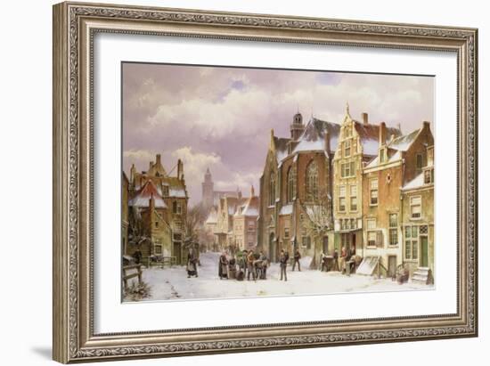 Snow in Amsterdam-Willem Koekkoek-Framed Giclee Print