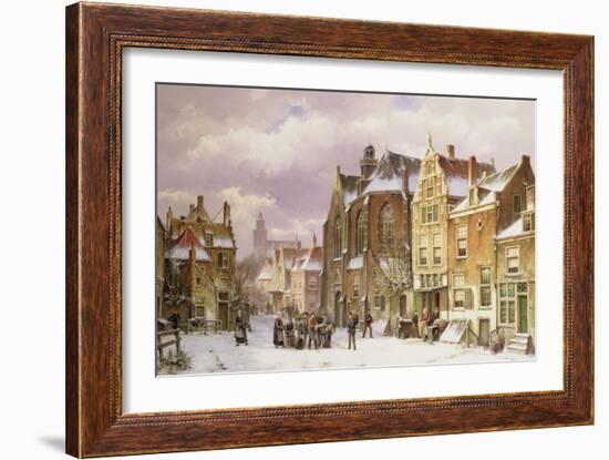 Snow in Amsterdam-Willem Koekkoek-Framed Giclee Print