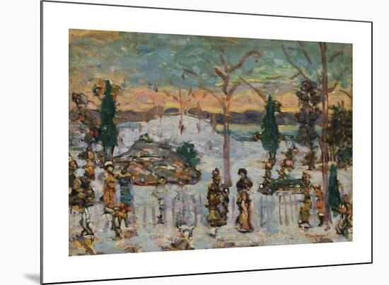 Snow in April-Maurice Prendergast-Mounted Premium Giclee Print