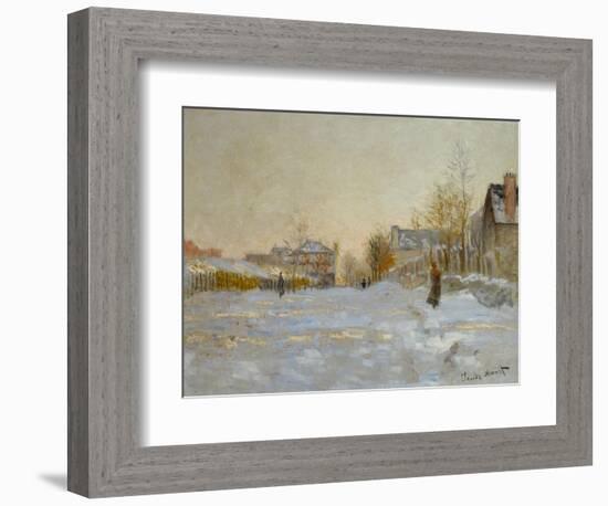 Snow in Argenteuil, 1875-Claude Monet-Framed Giclee Print