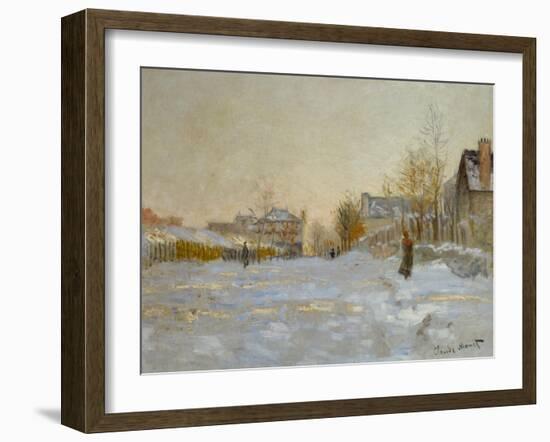 Snow in Argenteuil, 1875-Claude Monet-Framed Premium Giclee Print