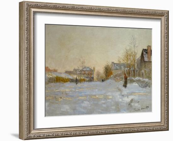 Snow in Argenteuil, 1875-Claude Monet-Framed Giclee Print