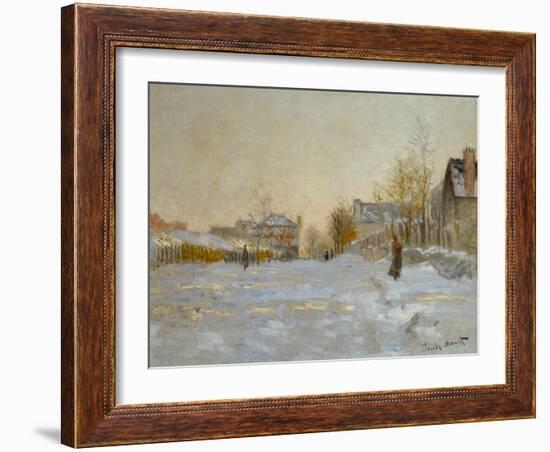 Snow in Argenteuil, 1875-Claude Monet-Framed Giclee Print