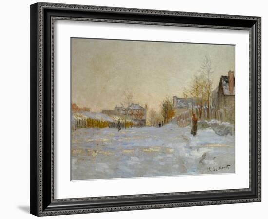 Snow in Argenteuil, 1875-Claude Monet-Framed Giclee Print