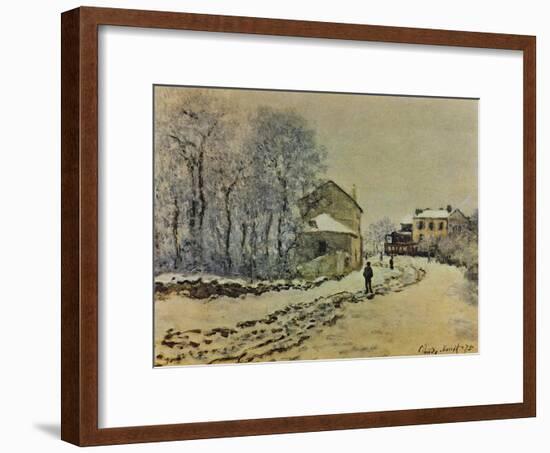 Snow in Argenteuil, 1875-Claude Monet-Framed Giclee Print