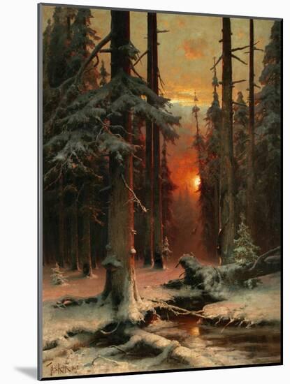 Snow in Forest, 1885-Juli Julievich Klever-Mounted Giclee Print