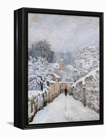Snow in Louveciennes-Alfred Sisley-Framed Stretched Canvas