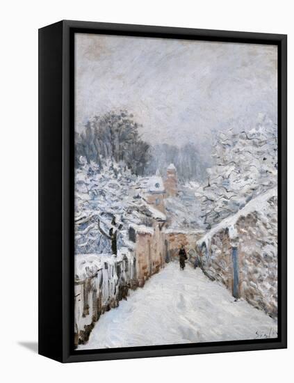 Snow in Louveciennes-Alfred Sisley-Framed Stretched Canvas