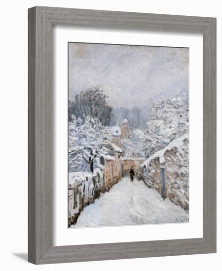 Snow in Louveciennes-Alfred Sisley-Framed Art Print