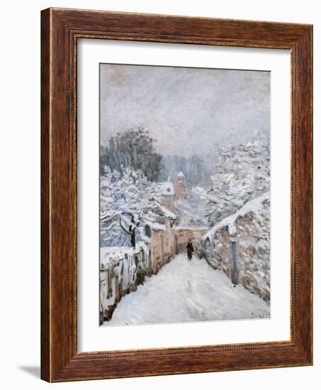 Snow in Louveciennes-Alfred Sisley-Framed Art Print