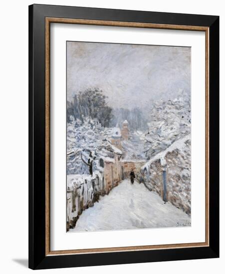 Snow in Louveciennes-Alfred Sisley-Framed Art Print