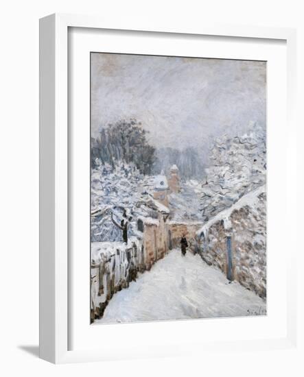 Snow in Louveciennes-Alfred Sisley-Framed Art Print