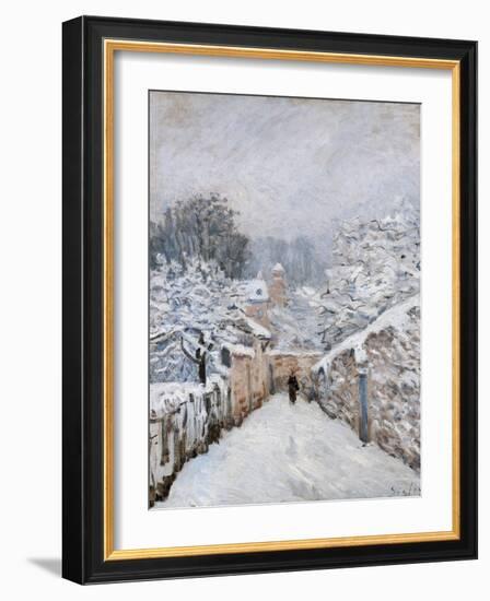 Snow in Louveciennes-Alfred Sisley-Framed Art Print
