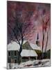 snow in sevry village ardennes-Pol Ledent-Mounted Art Print