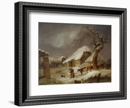 Snow in the Farmyard, 1812-Joseph Rhodes-Framed Giclee Print