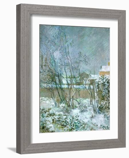 Snow in the Rue Carcel, 1883-Paul Gauguin-Framed Giclee Print